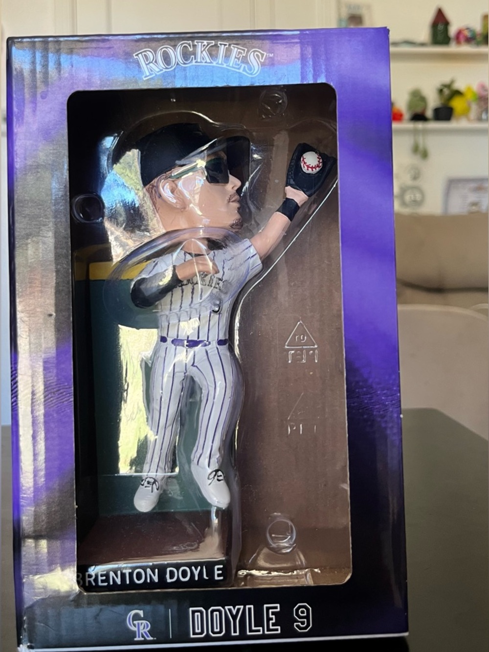 Rockies Pinstripe Player Bobblehead - Purple & White